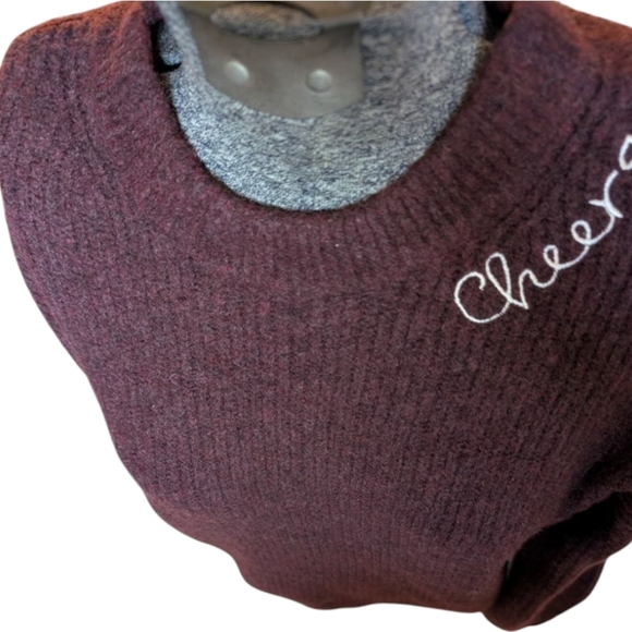 *Final Price Drop* A New Day "Cheers" Crewneck Sweater Sz S Holidays Celebration - Picture 3 of 10